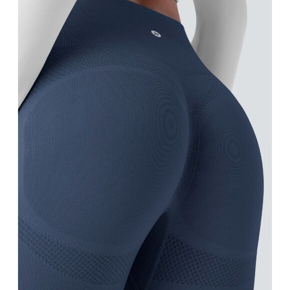 Halara Seamless Flow Scrunched Butt Lifting Active Yoga Leggings Navy Size SMALL - Picture 1 of 12